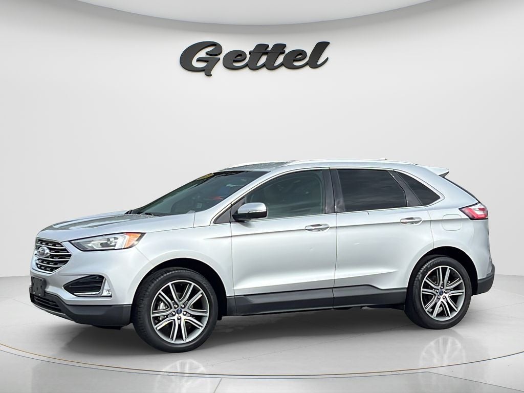 2019 Ford Edge Titanium in Ingot Silver — front three-quarter view