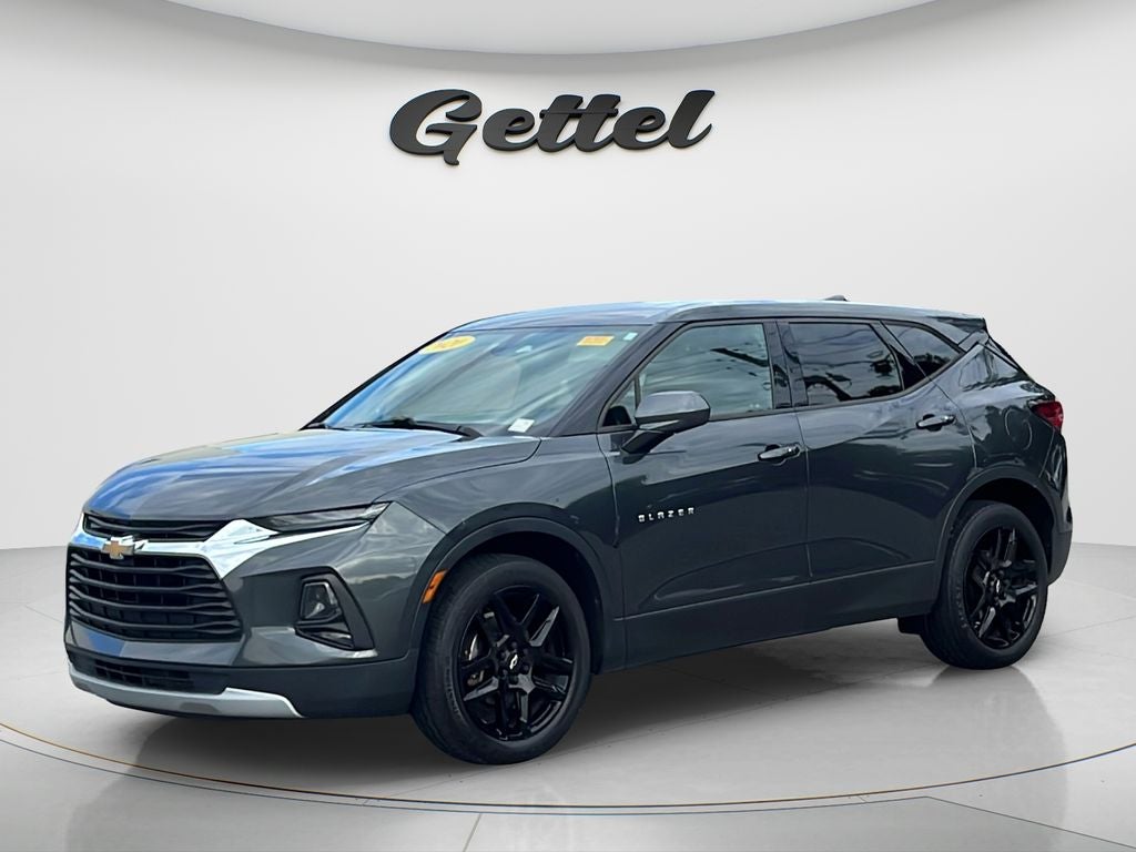 2020 Chevrolet Blazer LT in Nightfall Gray Metallic — front three-quarter view