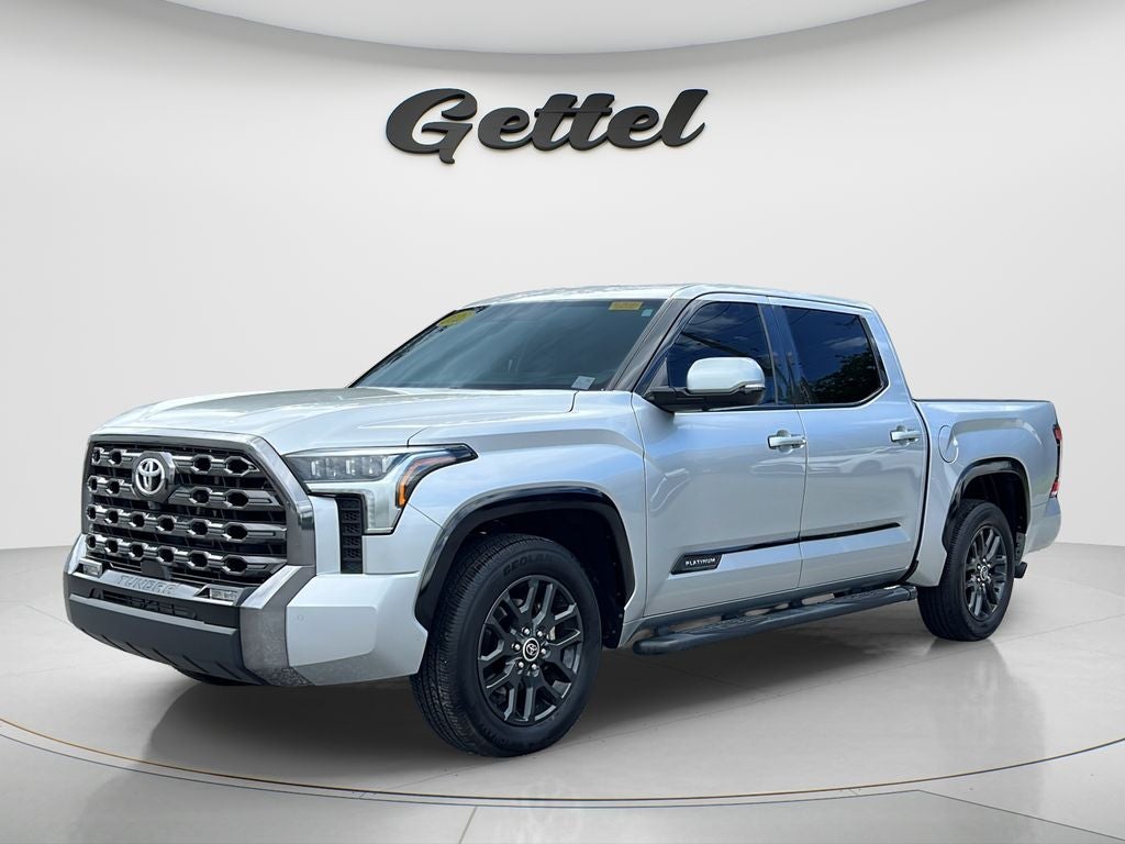 2023 Toyota Tundra Platinum in Celestial Silver Metallic — front three-quarter view