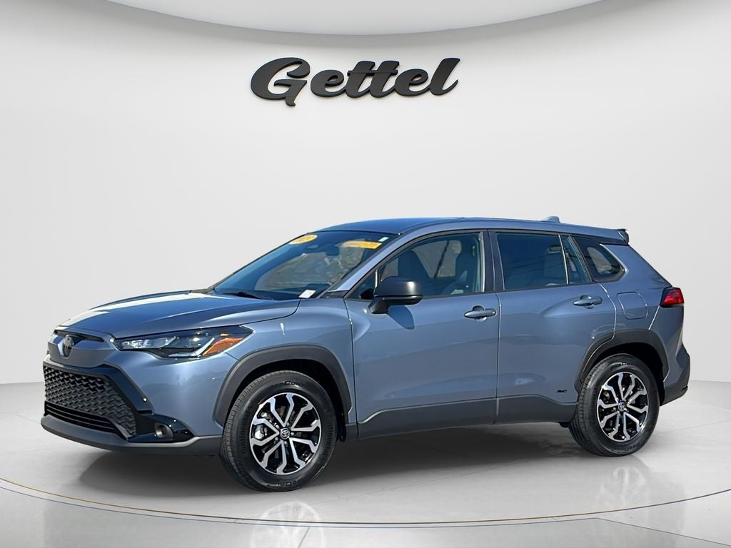 2023 Toyota Corolla Cross Hybrid Hybrid S in Celestite — front three-quarter view