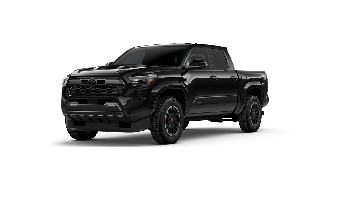 2026 Toyota Tacoma TRD Sport in Black — front three-quarter view