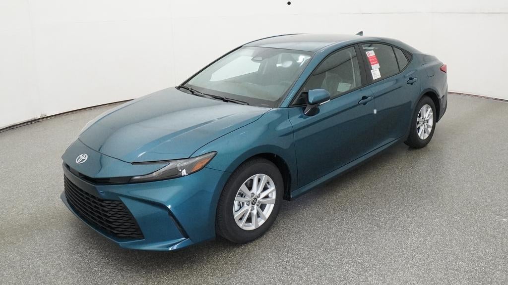 2026 Toyota Camry LE in Ocean Gem — front three-quarter view