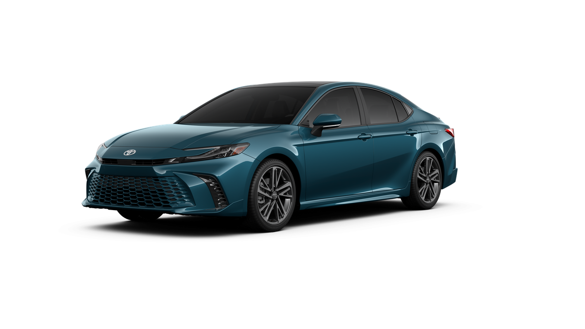 2026 Toyota Camry XSE in Ocean Gem — front three-quarter view