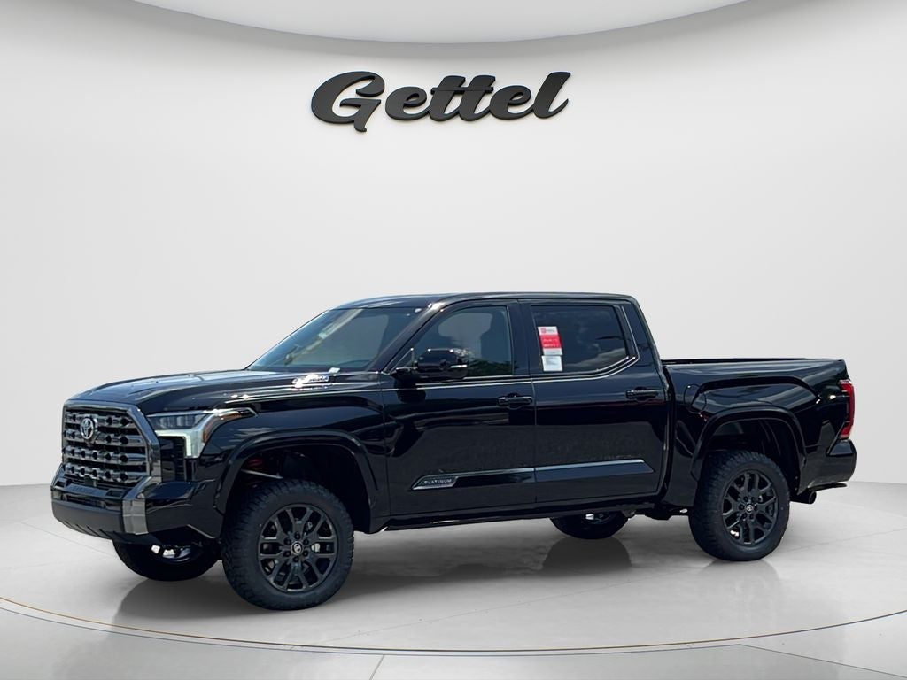 2026 Toyota Tundra i-FORCE MAX Tundra Platinum in Midnight Black Metallic — front three-quarter view