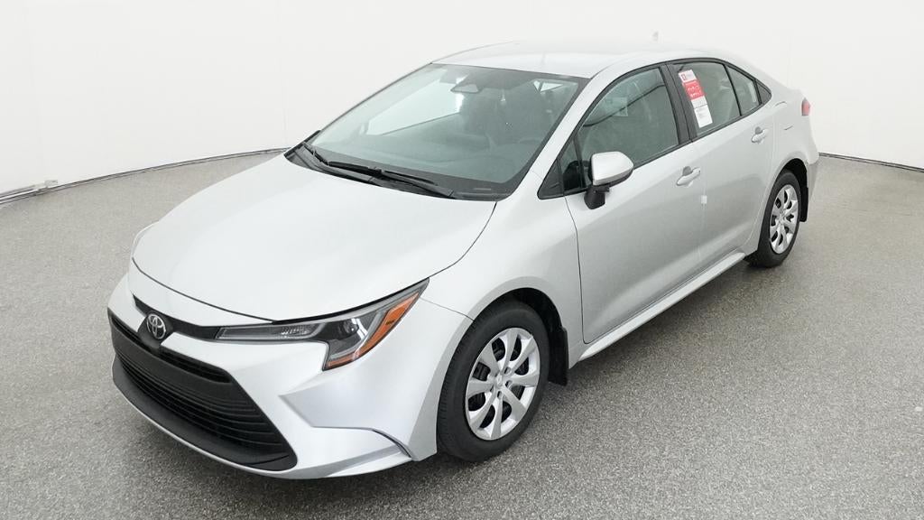 2026 Toyota Corolla LE in Classic Silver Metallic — front three-quarter view