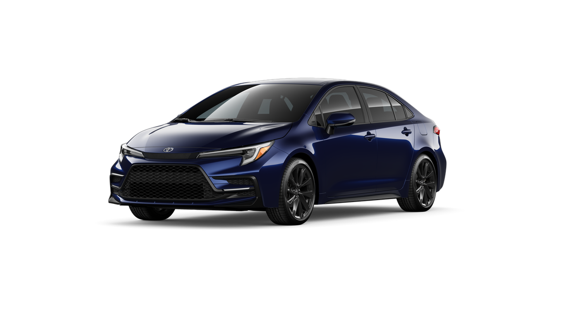 2026 Toyota Corolla SE in Blueprint — front three-quarter view
