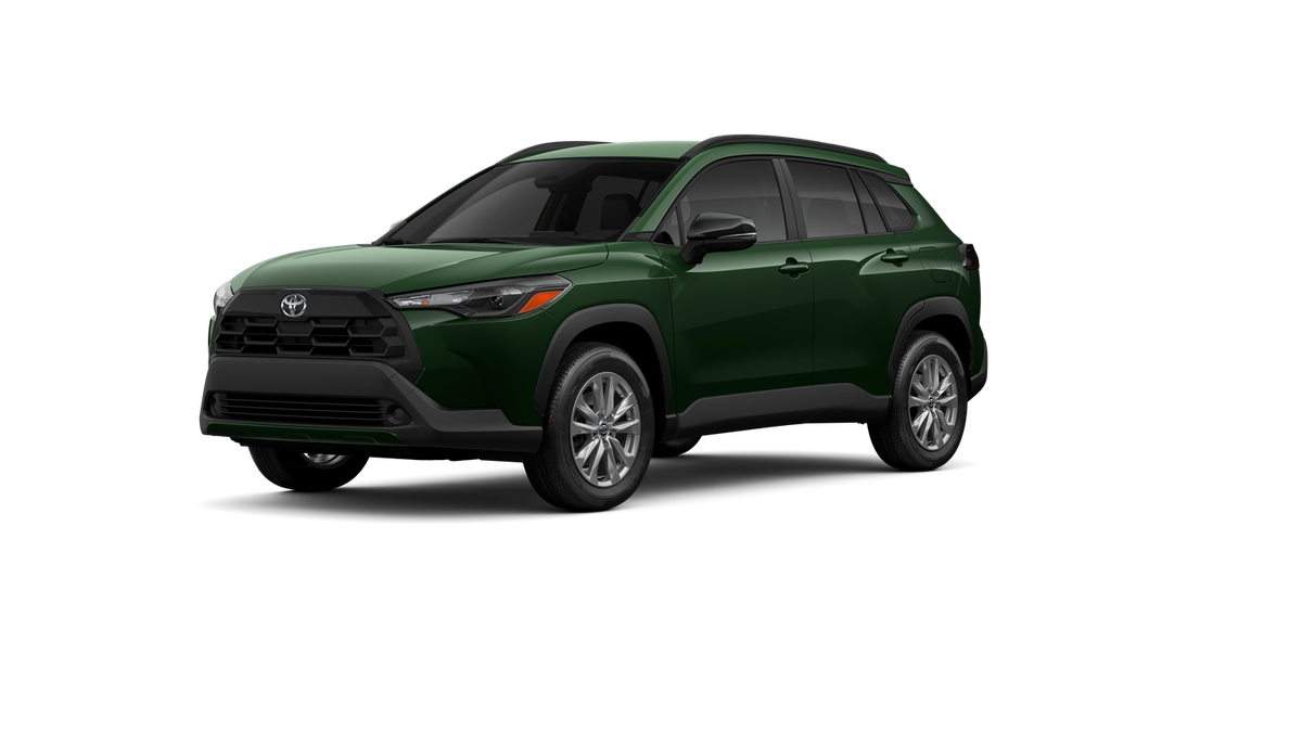 2026 Toyota Corolla Cross LE in Cypress — front three-quarter view