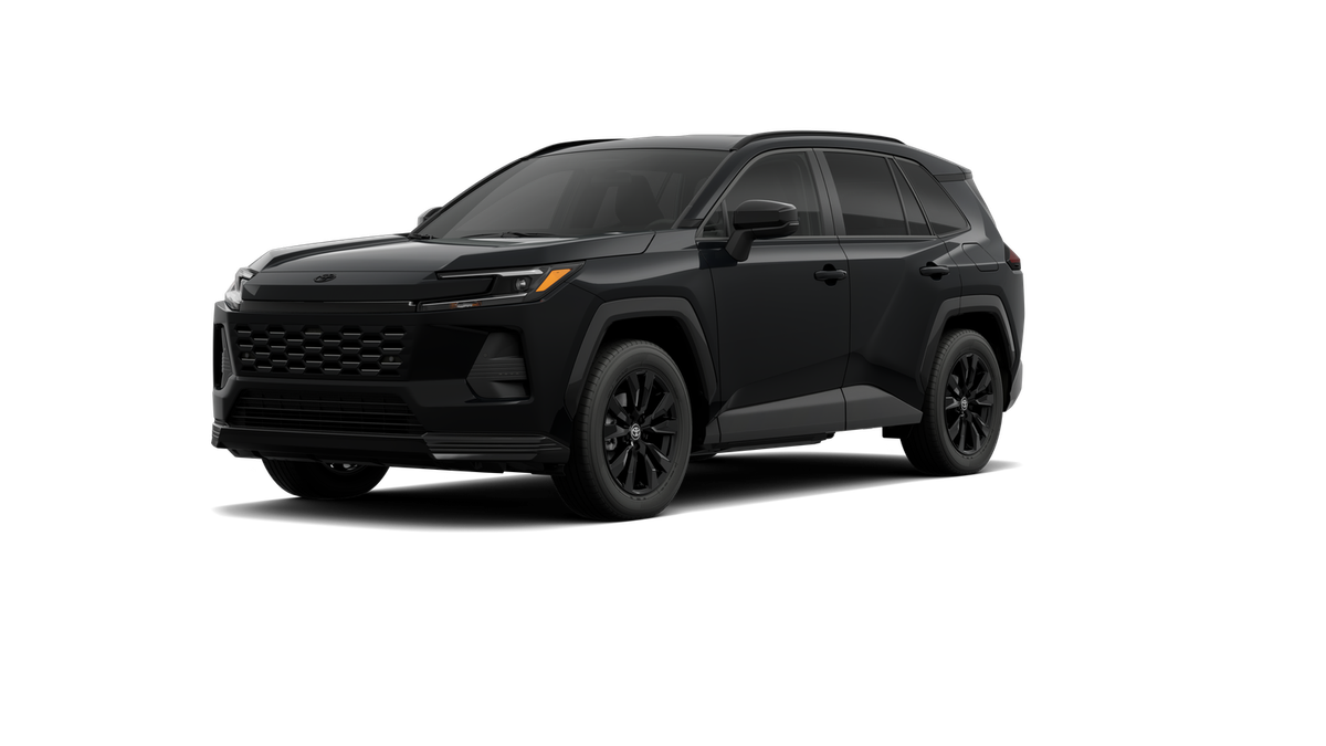 2026 Toyota RAV4 SE in Midnight Black Metallic — front three-quarter view